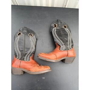 Laredo Cowboy Boots Men’s 11 EW Black Red Two Tone Western